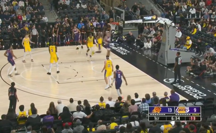 太陽精妙配合晃暈布朗尼和艾頓！湖人喊停！