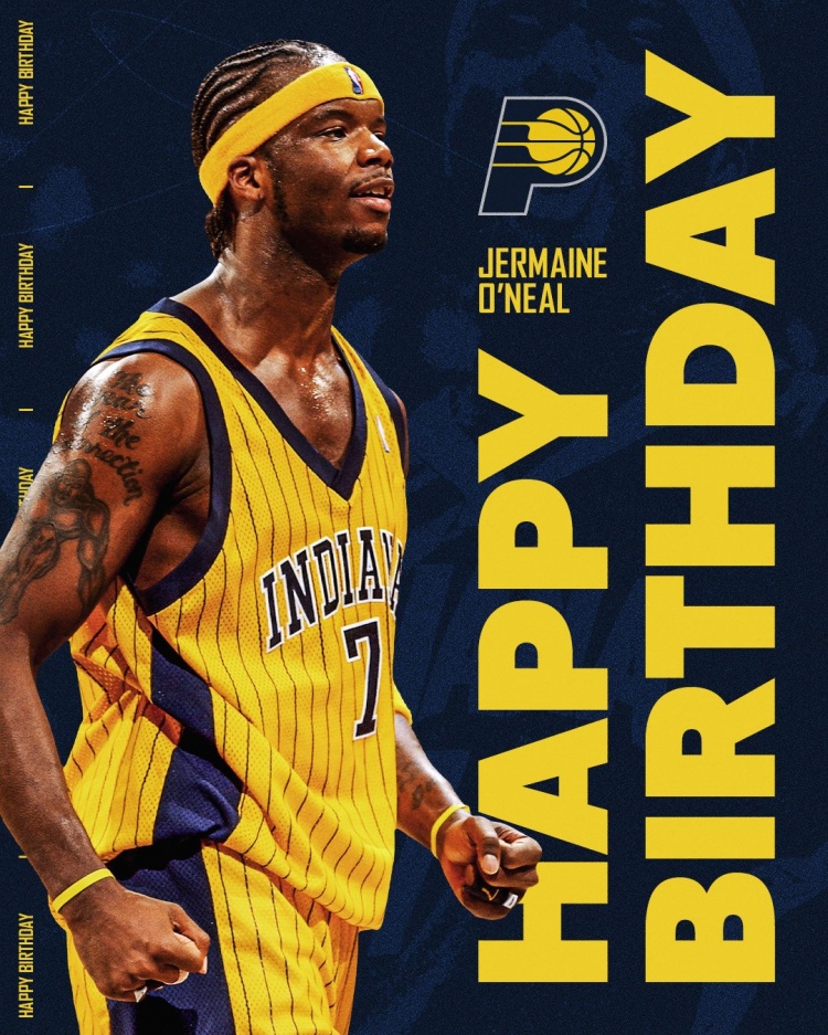 你認識這個奧尼爾嗎？步行者官方祝名宿小奧尼爾47歲生日快樂??